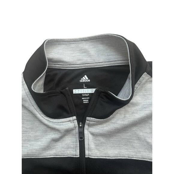 Adidas Mens Long Sleeve 1/4 Zip Golf Shirt Black Large Lightweight‎ - Picture 3 of 3